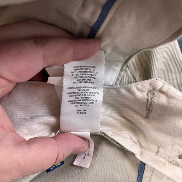 Polo Ralph Lauren Classic Fit Chino Pants Mens 34x32 Khaki Tan Cotton - Picture 4 of 11